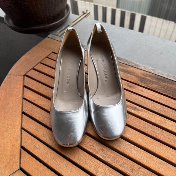 Sofie DHoore Womens Silver Block Heel Pumps Size 36/5.5 US - Picture 3 of 12